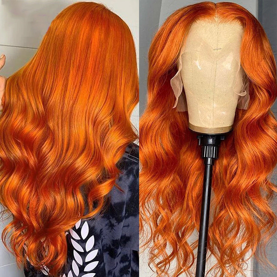 Silky Orange Human Wig - DAYANCA