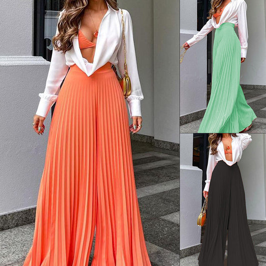 Long pleated pants - DAYANCA