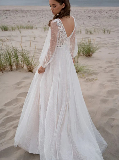 V-neck Wedding Dress - DAYANCA