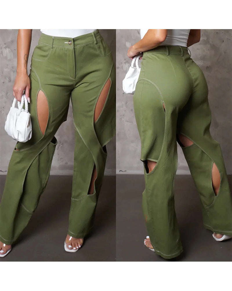 Casual Hollow Out Pants - DAYANCA