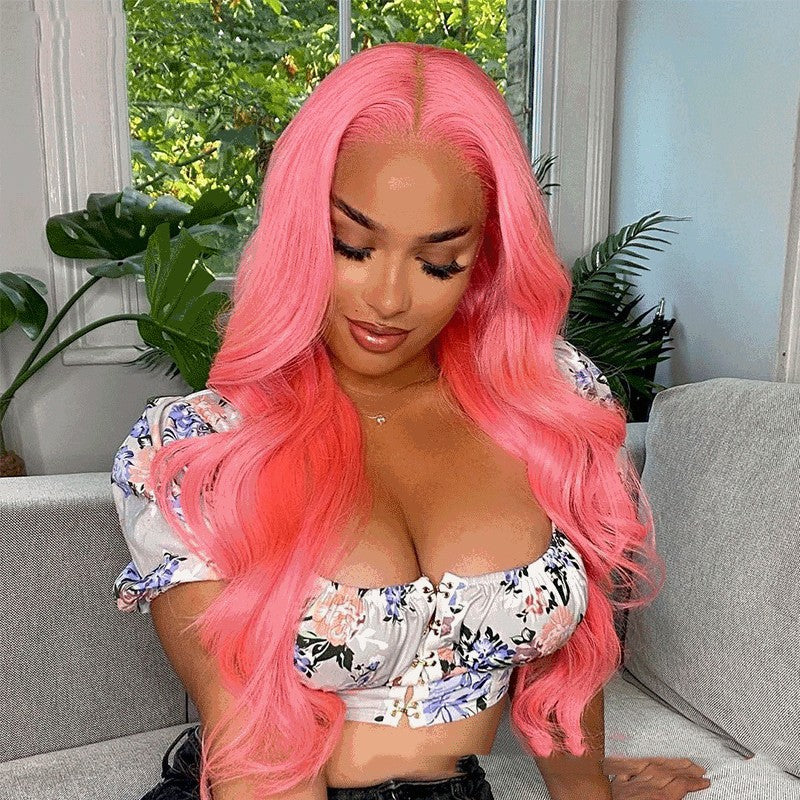 Pink Petal Human Hair Wig - DAYANCA