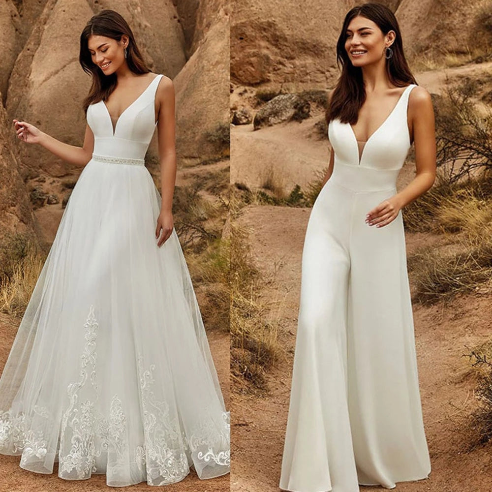 Detachable Two Piece Bridal Gown