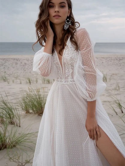 V-neck Wedding Dress - DAYANCA