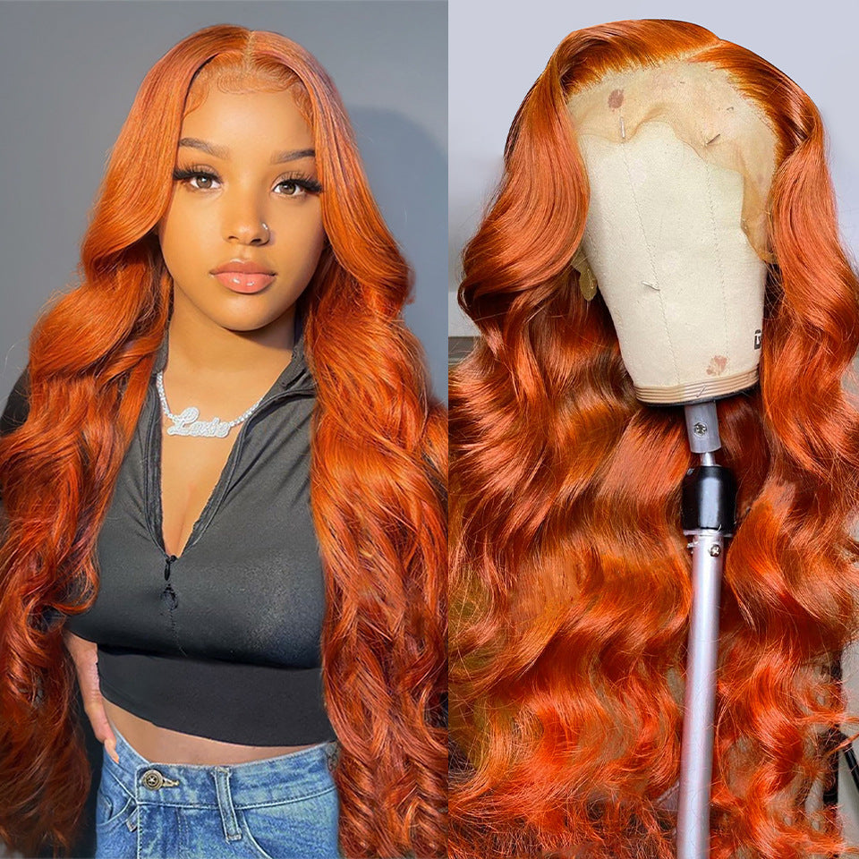 Silky Orange Human Wig - DAYANCA