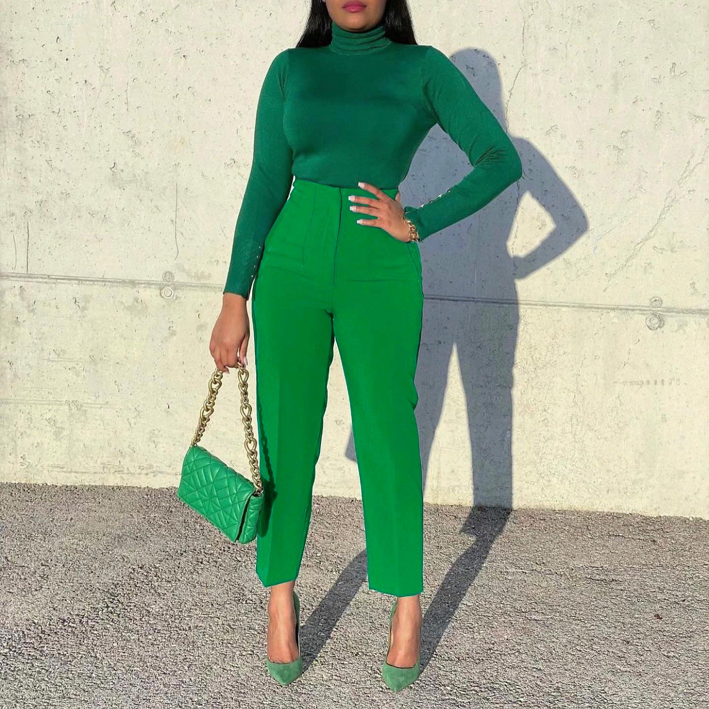 solid color pant suit - DAYANCA