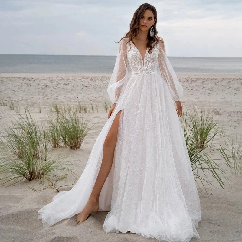 V-neck Wedding Dress - DAYANCA