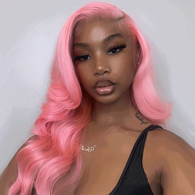 Pink Petal Human Hair Wig - DAYANCA