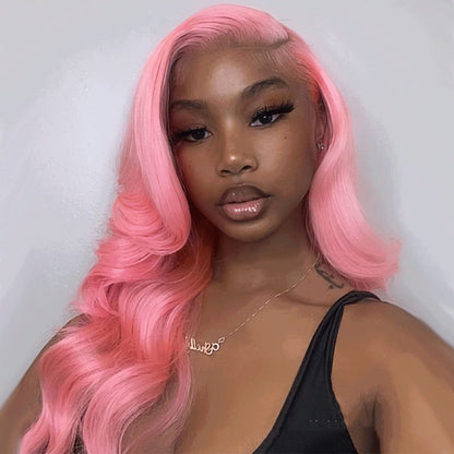 Pink Petal Human Hair Wig - DAYANCA